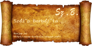 Szép Borbála névjegykártya